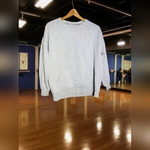 Vintage Danskin Sz S Light Gray Women's Crewneck Sweater